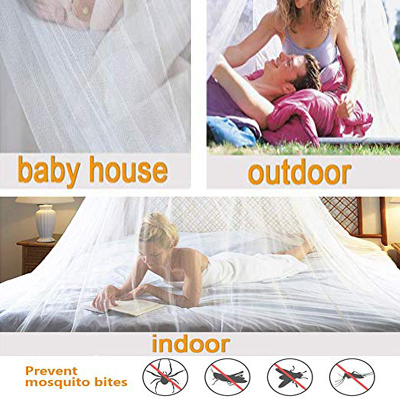 1pc Hanging Canopy Netting Universal White Dome Mosquito Net for All Size Bed Quick Easy Installation Large Mosquito Mesh Net