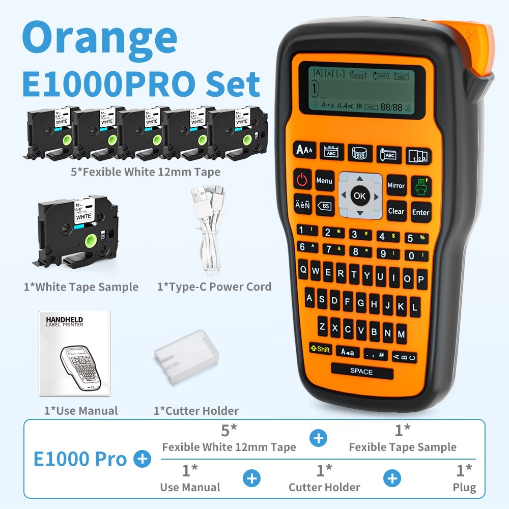 E1000PRO Portable Industrial Label Printer Compatible with Ordinary labels,Heat Shrink Tubing, Cable Labels, Ribbon Labels etc.: green