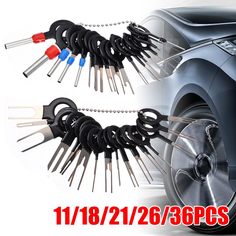 Car Repair Tools 11/18/21/26/36Pcs/set Automotive Plug Terminal Remove Tool Set Car Electrical Wire Crimp Connector Key Pin