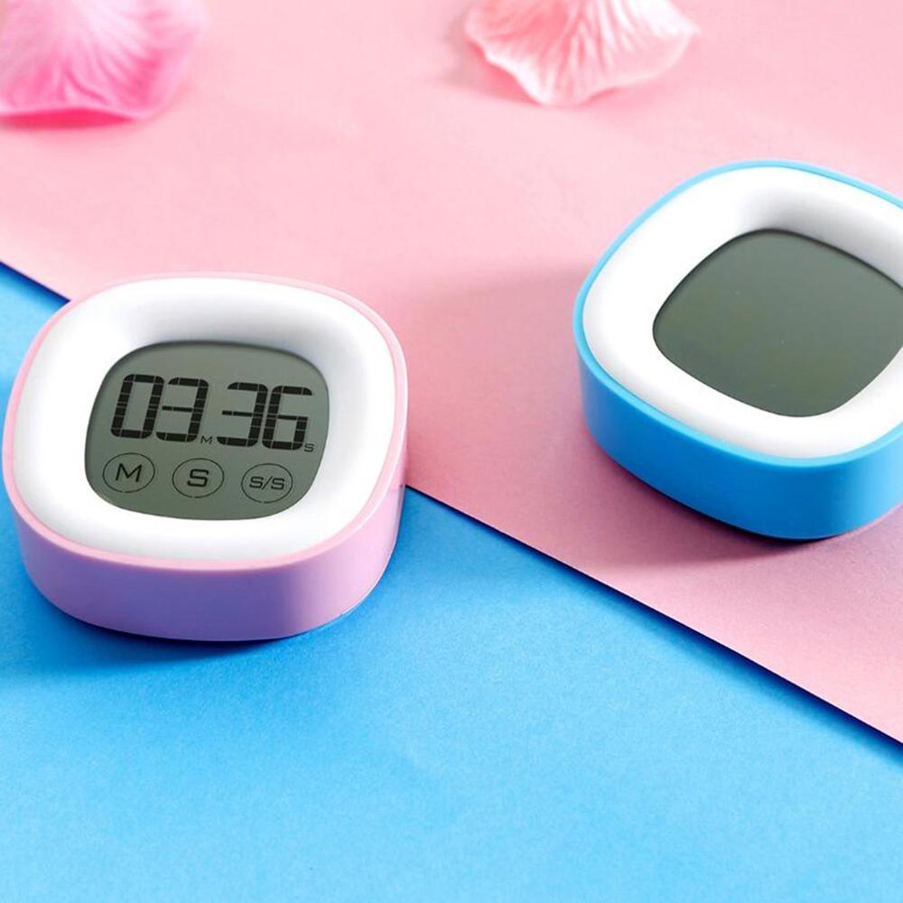 LCD Digital Kitchen Countdown Timer Mini Cooking Timer with Timer Memory Recall Magnetic Stopwatch Cooking Alarm Clock 2 Colors