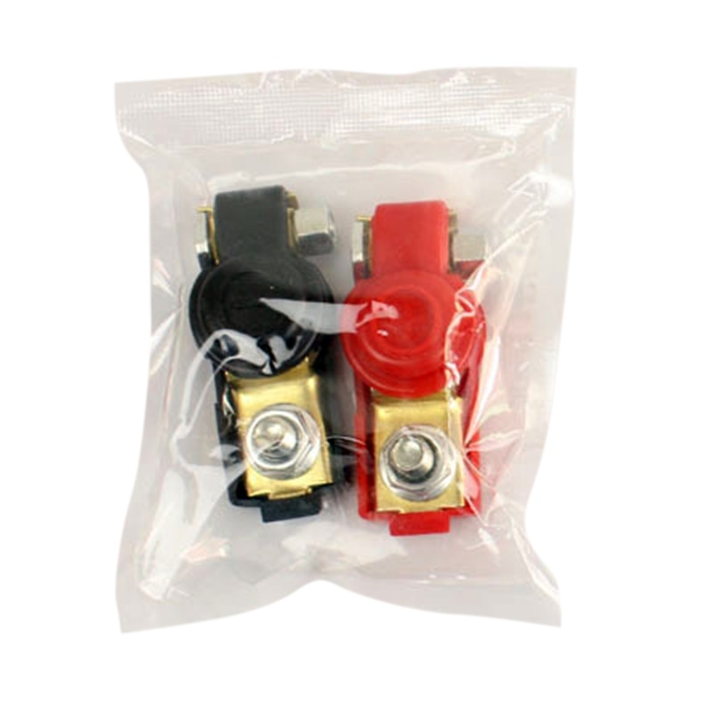 Car Battery Terminals Post With Insulated Jacket 2Pcs Pure Copper Battery Positive And Negative Terminal Car Battery Accessory