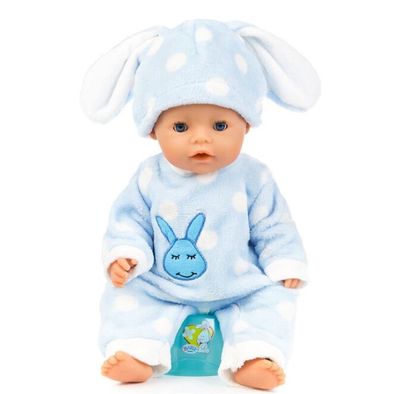 Born Baby Fit 18 pouces 43cm vêtements de poupée trois bleu lapin bleu lapin grenouille bleu Bea poupée accessoires pour bébé d'anniversaire