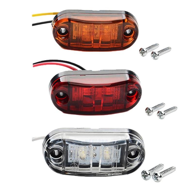 12v / 24v ravfarvede 2 led sidemarkeringslygter bil udvendige lys advarselsbaglygter auto trailer lastbil lastbil lygter 1pc
