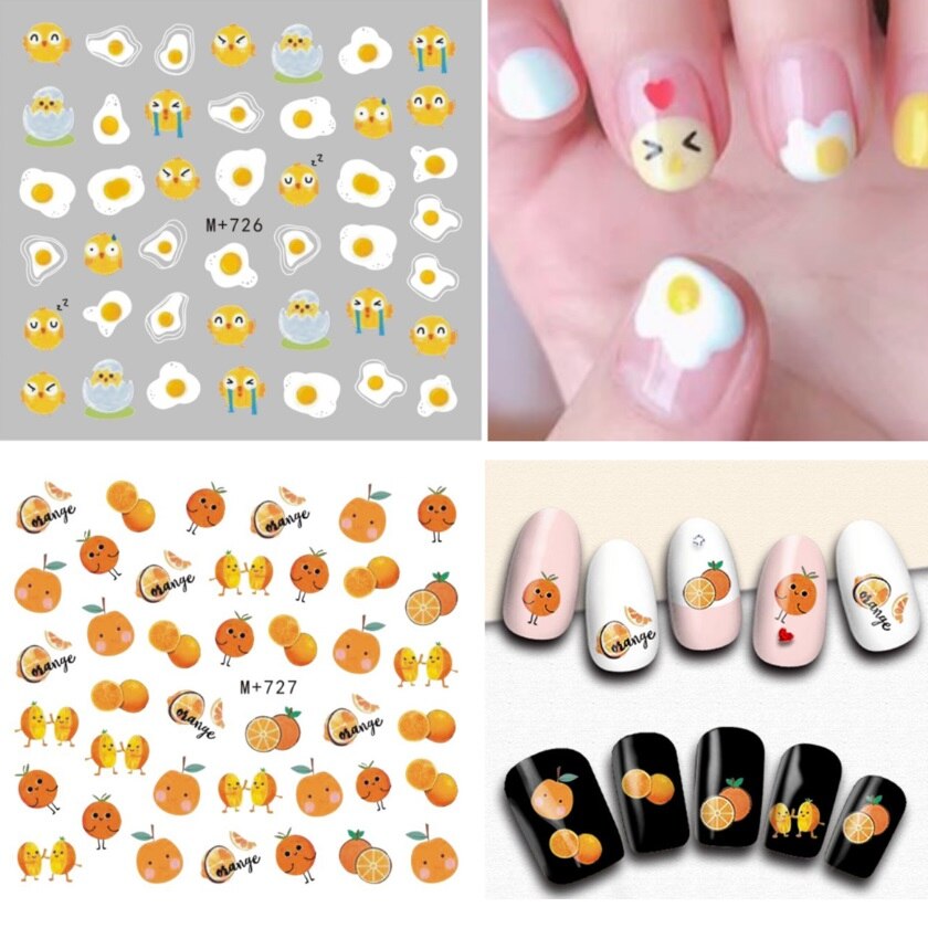 1 unidad de pegatinas para uñas, flores, flamenco, huevos, pollo, dibujos animados, deslizador, adhesivos para uñas, lavanda, arte de uñas, pegatinas de transferencia de agua,