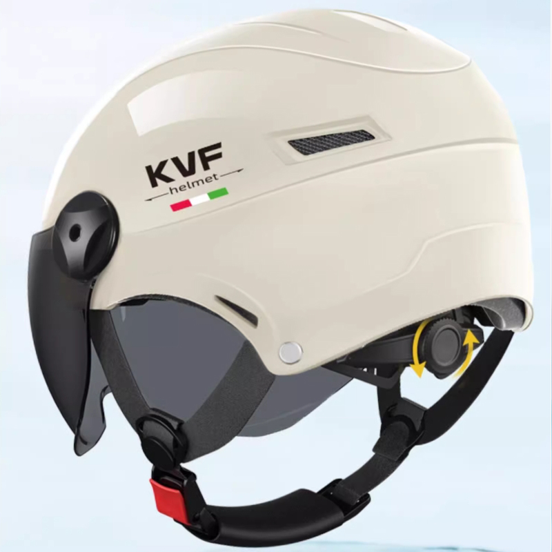 Motorcycle Helmet MEN Woman Electric Motor Car Scooter Bike Open Face Half Helmet Anti Safety Hat Bicycle Cap With Goggles