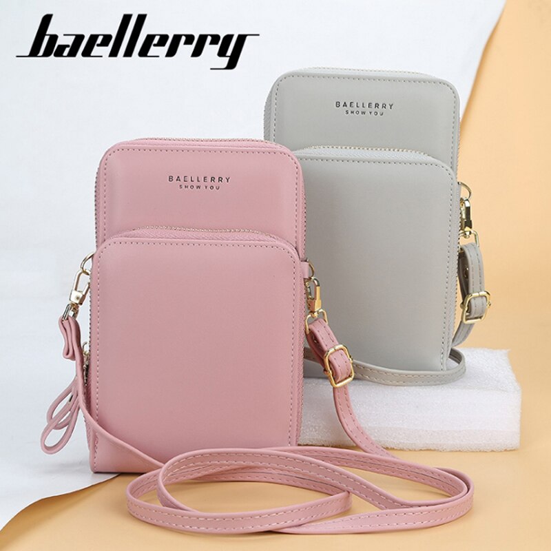 Doble cremallera damas monedero bandolera cartera billetera para teléfono para mujer mini cartera bandolera