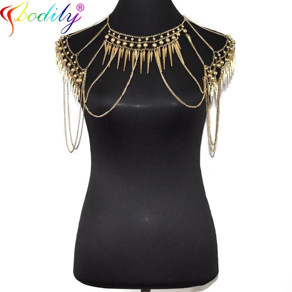 Ccbody-Cadena de doble cuenta Bohemia para mujer, joyería para el cuerpo, Bikini Sexy, cadena de cintura para playa, Glamour, cadena de hombro Retro