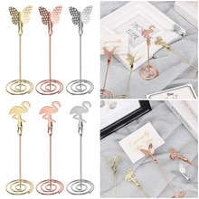 Cool Bruiloft Plaats Kaarthouder Romantische Vlinder Flamingo Vorm Foto Clip Tafel Nummer Stand Photo Map Bruiloft Benodigdheden