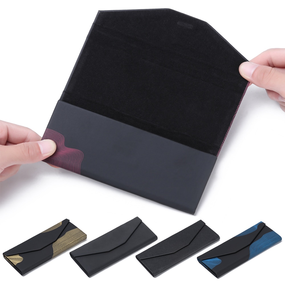 Neue Heiße Dreieck Gläser Kasten Süssigkeit Farbe Klapp Sonnenbrille fallen PU Wasserdichte Starke Magnet Brillen Schutz Organizer