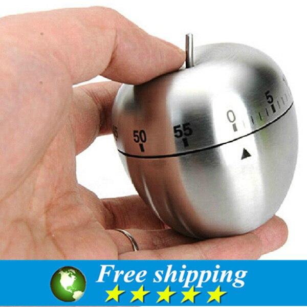 Useful Mechanical Kitchen Cooking Timer Alarm 60 Minutes Stainless Steel Digital Timer Alarm.