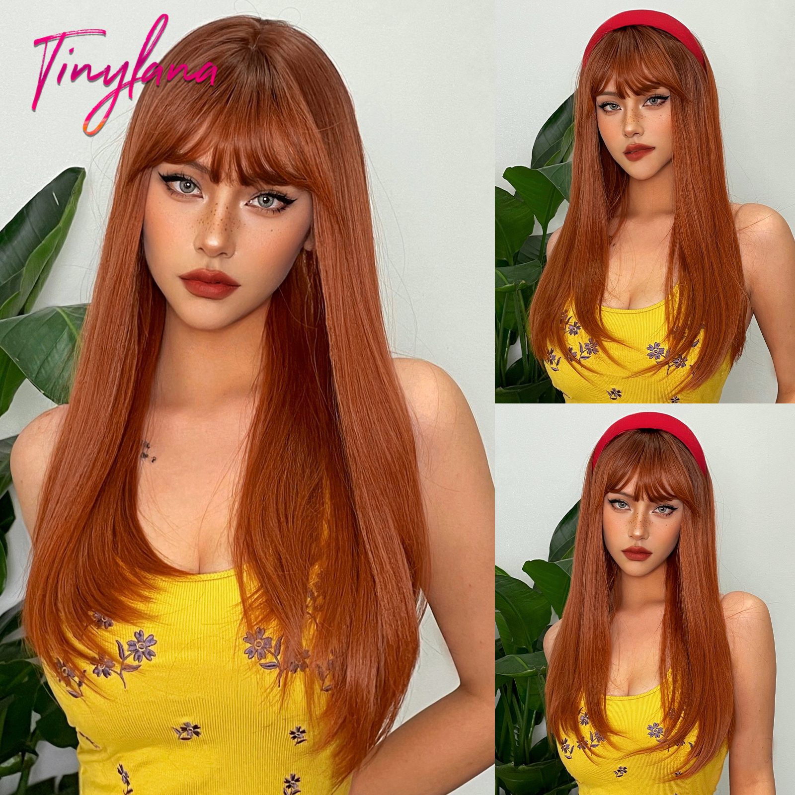 Pelucas sintéticas largas y rectas de color gris ceniza plateada, Cosplay de Lolita, pelo Natural con flequillo para mujeres blancas, diaria, resistente al calor: Verde