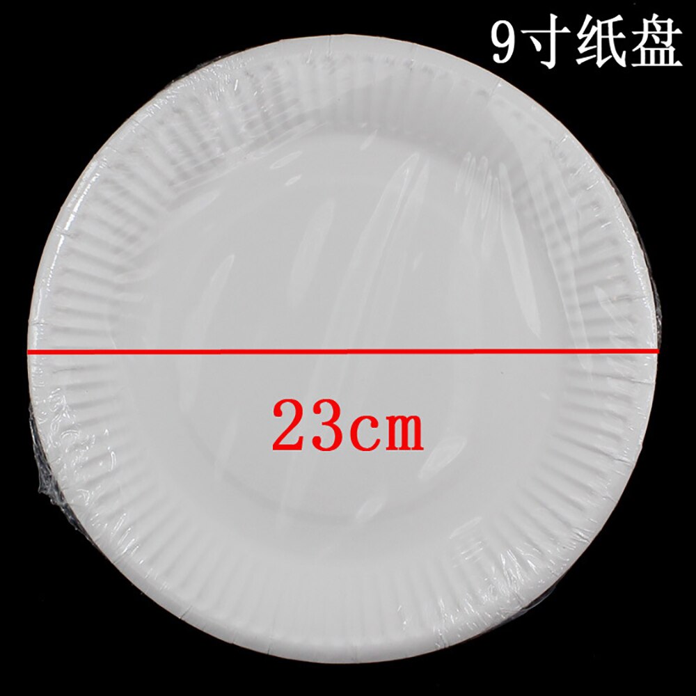 100PCS Disposable Plate 100% Compostable White Paper Plate Round Cake Plate for Party/Camping: 9 Inch
