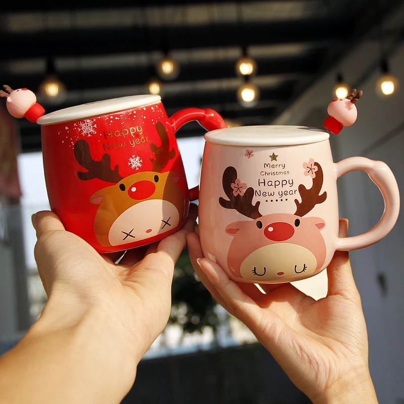Christmas Ceramic Coffee Mug 3D Snowman Cartoon Milk Breakfast Cup Christmas