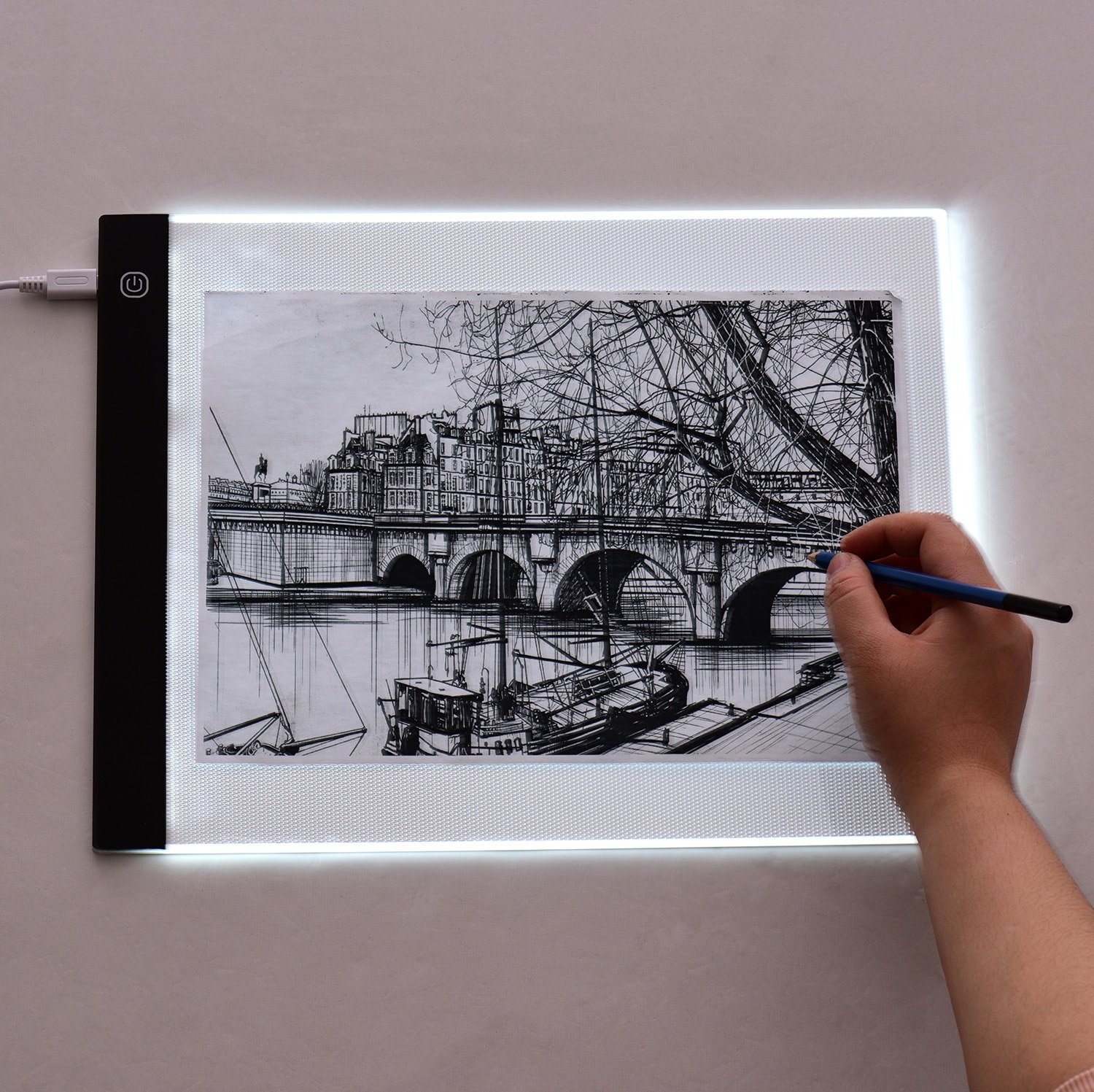 B4 Ultra-thin LED Light Pad Light Box Dimmable Brightness USB Powered Artcraft Tracing Light Table Copy Board Memory Function