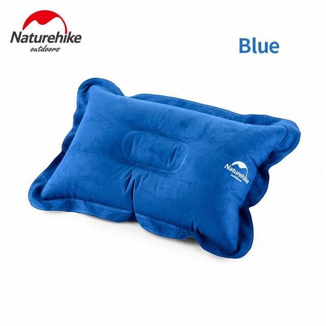 Naturehike Outdoor Camping Inflatable Folding Pillow Portable Suede Travel Pillow NH15A001-L: Blue