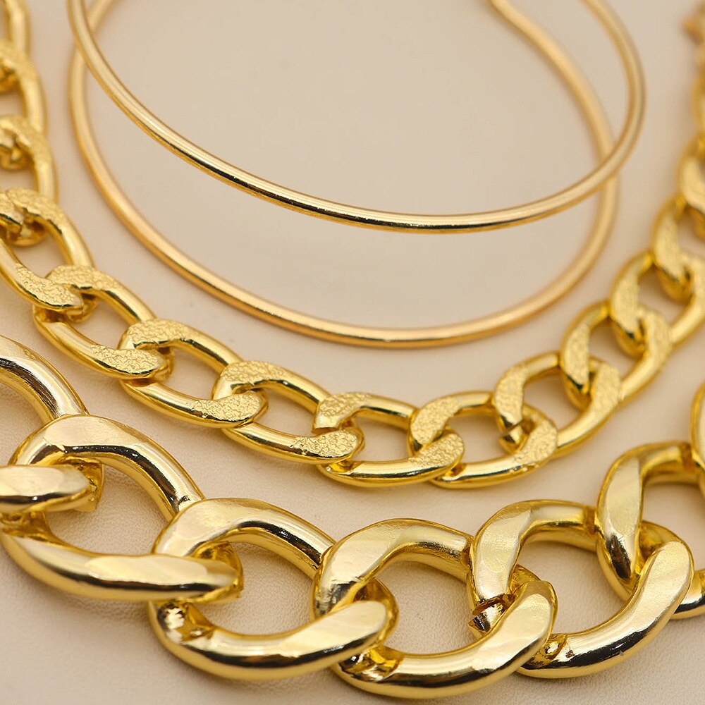 Punk curb cubana chain pulseiras conjunto para mulher miami boho grosso charme pulseiras pulseiras moda jóias