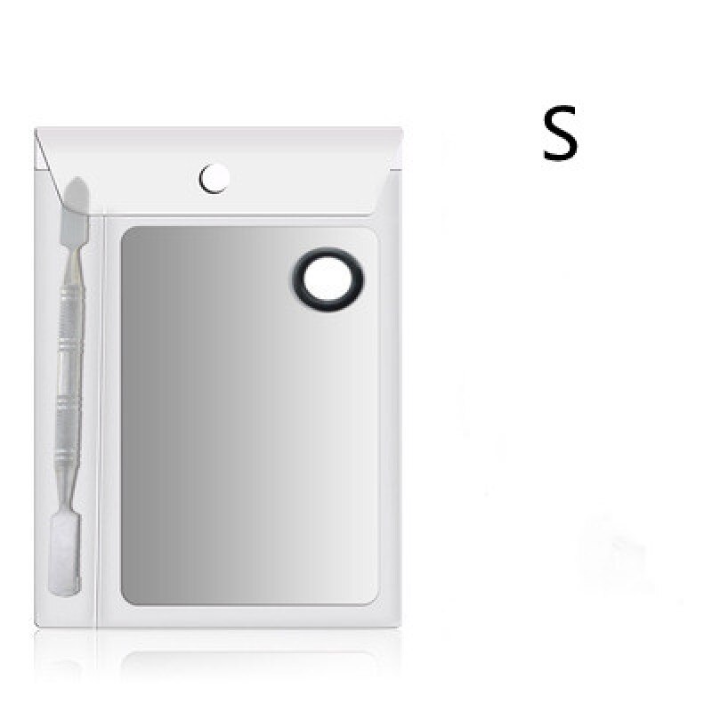 Stainless Steel Makeup Mixer Nail Polish Mixing Plate Foundation Eyeshadow Mixer Eyeshadow Palette with Spatula Rod