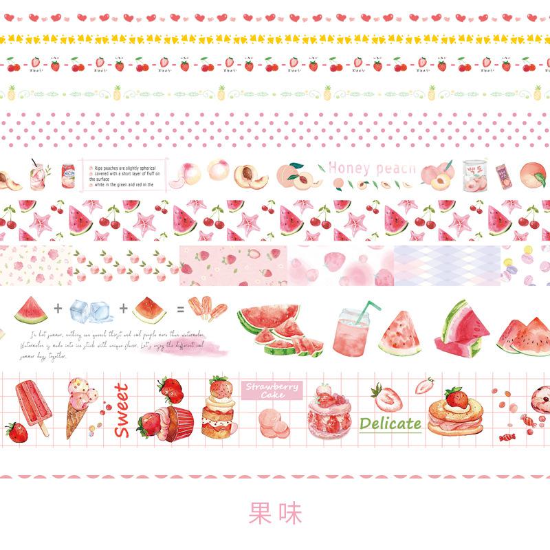 Cinta adhesiva decorativa para álbum de recortes, conjunto de cinta Washi de flamenco, medusas, Coral Kawaii, papelería japonesa, 10 Uds.
