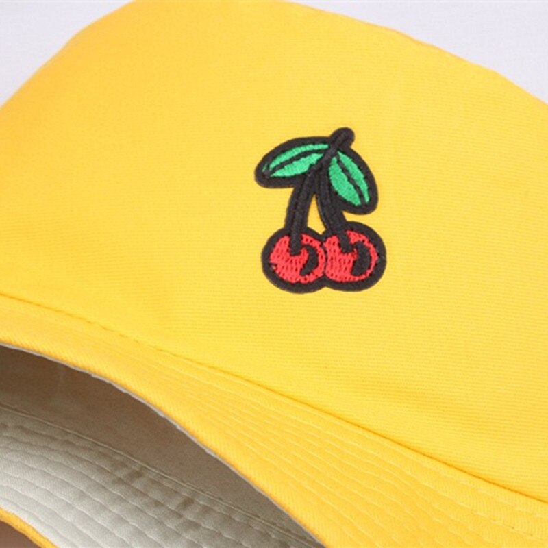 Fruit Cherry Bucket Hats For Girls Women Reversible Fisherman Hat Panama Bob Hat Summer Sun Hat