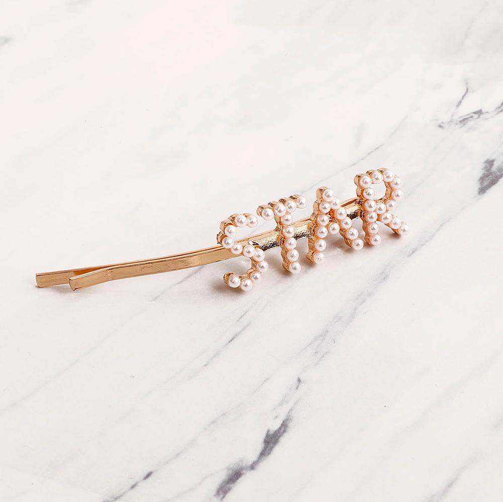 neue brief wort perle kristall haarnadel hairgrip haarspangen haar clip haarspange ornament haar zubehör: STAR
