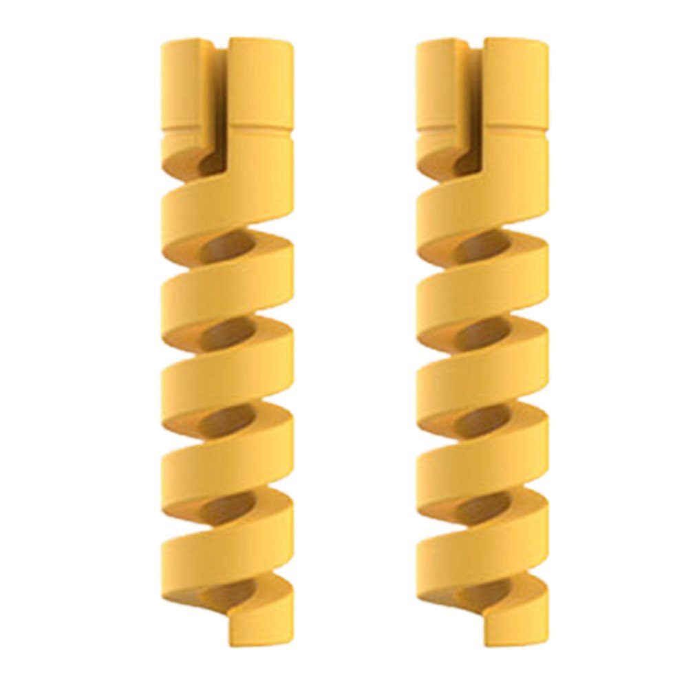2-10Pcs Cable Protector Winder Wire Cord Organizer Cover for iphone USB Charger Cable Cord Spiral USB Cable Protection: 2pcs yellow