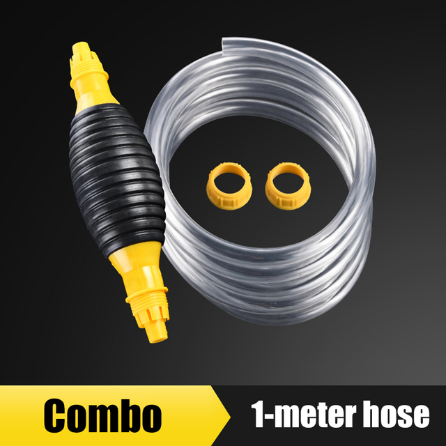 Universal Car Motocycle Siphon Pump Portable Fuel Hand Pump Manual Fuel Gasoline Diesel Transfer With Pvc Hose One Way Valve: A