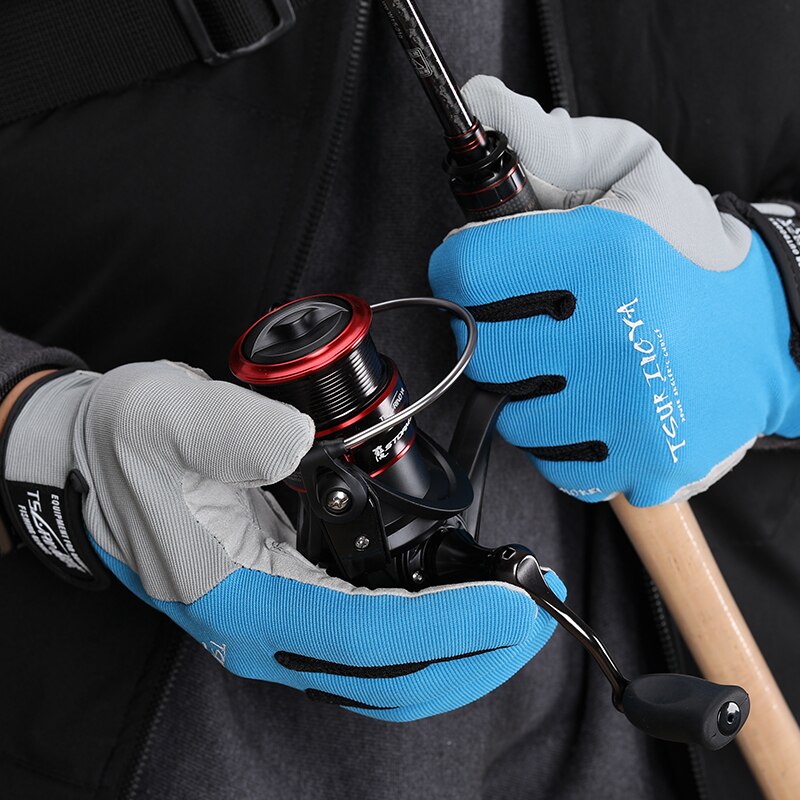 TSURINOYA, guantes de señuelo de pesca de dedo completo, antideslizantes, para ciclismo , guantes protectores deportivos para exteriores