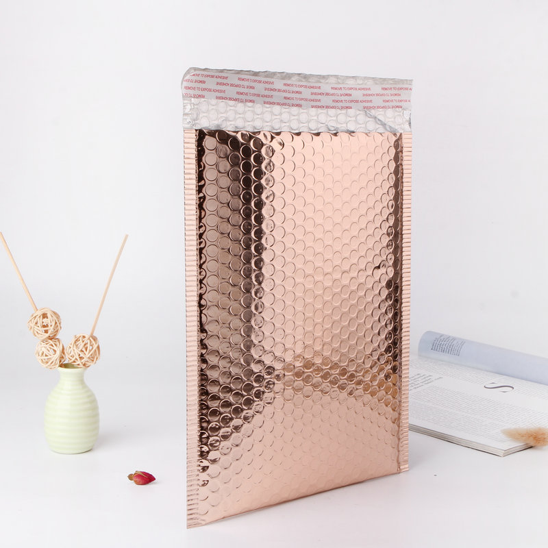 10 pcs Gold Color Aluminized Film Bubble Mailers Cosmetics Mobile Phone Cover Packing Bags Shockproof Mailing Envelope Bag