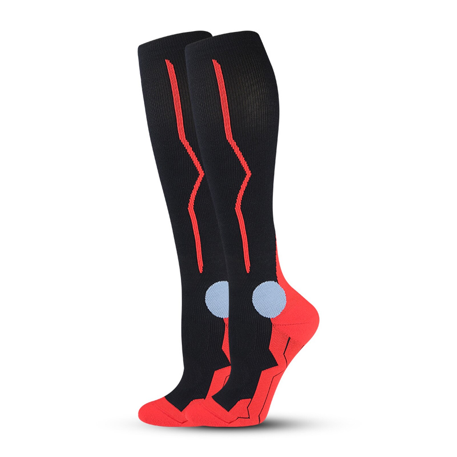 Calf Shaping Compression Socks with Increasing Pressure Elastic Sports Support Stockings for Women Men: Red / S/M