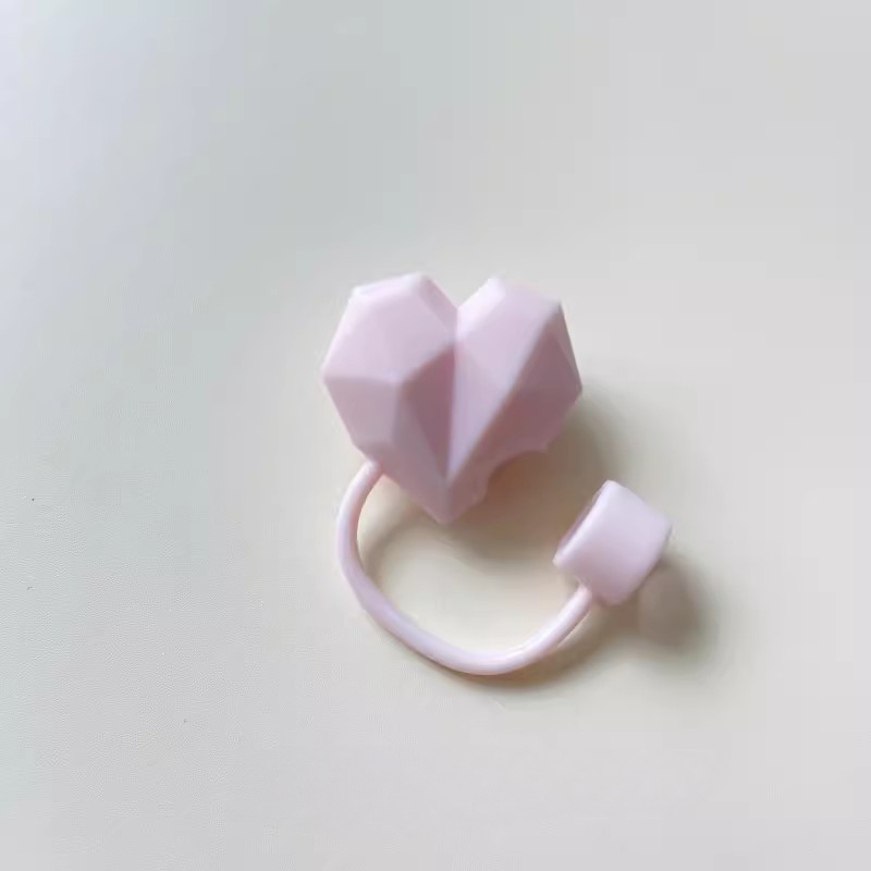 Corações bonitos palha cobre tampa para stanley copo acessórios tumbler 40oz kawaii silicone palha rolha dicas capa para canudos de 10mm: Fosco