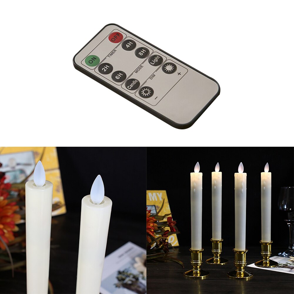 6 Set Flameless Flickering Candles Real Wax Candles LED Window Taper Candles With Timer And Remote Control