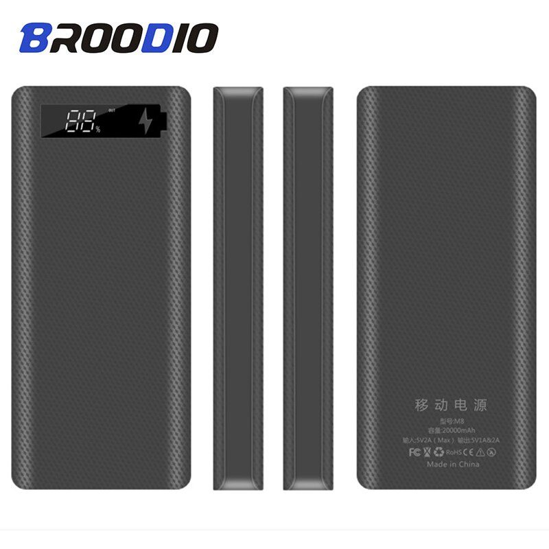 5V Dual USB 8*18650 Power Bank Case With Digital Display Screen Mobile Phone Charger DIY Shell 18650 battery Holder Charging Box