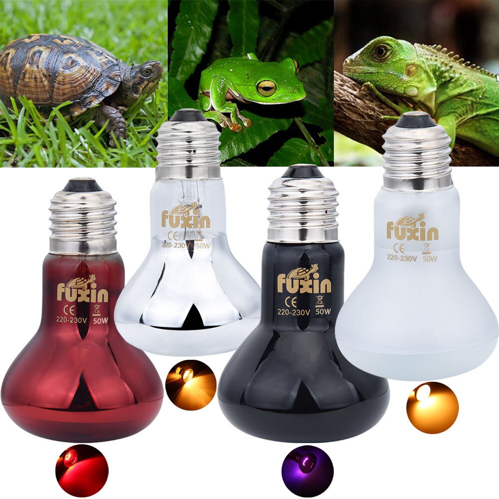 50W UVA Day Night Amphibian Snake Lamp Heat Reptile Bulb Light 220V Heating Insulation Lamp for Lizards Turtles Animal Lighting