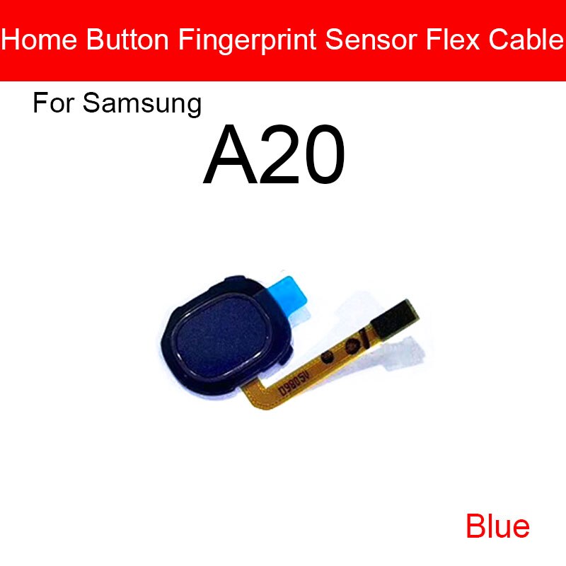 Impronte digitali del Tasto della Casa Cavo Della Flessione Per Samsung Galaxy A20 A20E A30 A40 A60 Sensore di Riconoscimento di Pulsante di Ritorno Della Flessione di Riparazione Del Nastro: blue A20