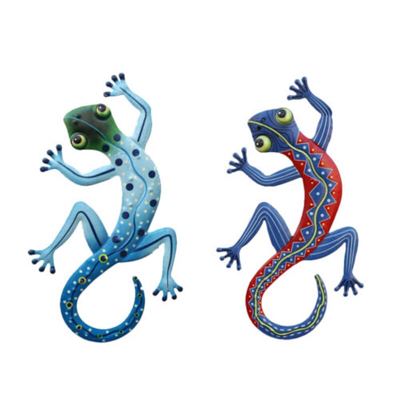 2 stuks gekko's hagedis wanddecoratie hardware handgemaakte hanger voor buiten of binnen decoratie gekko wanddecoratie ornament