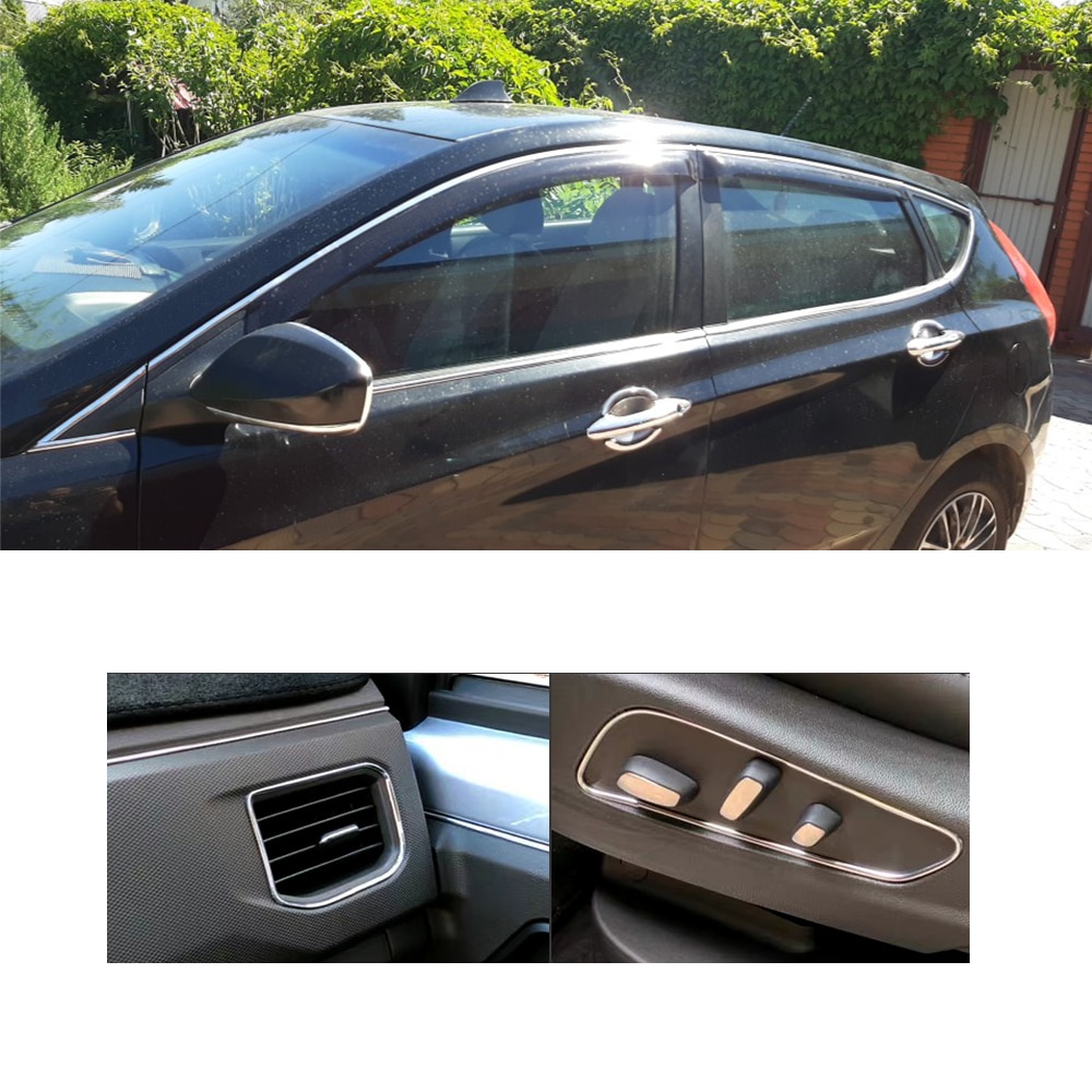 Bil styling auto självhäftande sidodörr kromlist gjutning dekoration stötfångare skydd trim tejp