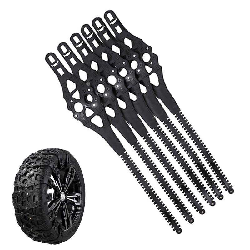 6 Stuks Auto Wiel Kettingen Auto Sneeuwketting Banden Verstelbare Auto Wiel Sneeuw En Ijs Kettingen Tyre Tire Keten Anti-Slip Sneeuwkettingen: Default Title