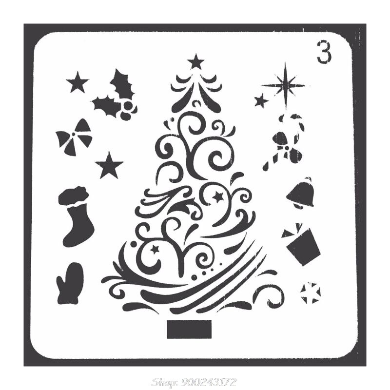 Weihnachten Schablonen Vorlage wiederverwendbar Plastik Handwerk für Kunst Zeichnung Malerei Spritzen Fenster Glas Tür Auto Körper S04 20