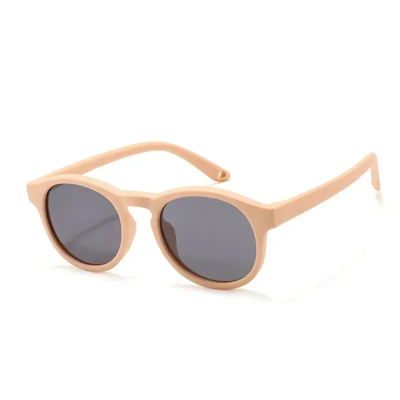 Modische erste Sonnenbrille für Babys mit Riemen, rund, flexibel, UV400, polarisiert, für Kleinkinder Ich bin ändern von 0–3 Jahren: Kaffee