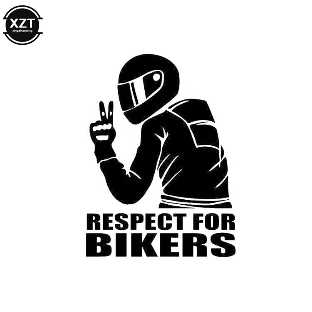 1 Stück respektieren FÜR BIKERS Auto Motorrad Auto Aufkleber Abnehmbare Aufkleber3D reflektierende Aufkleber Aufkleber: dunkel Grau