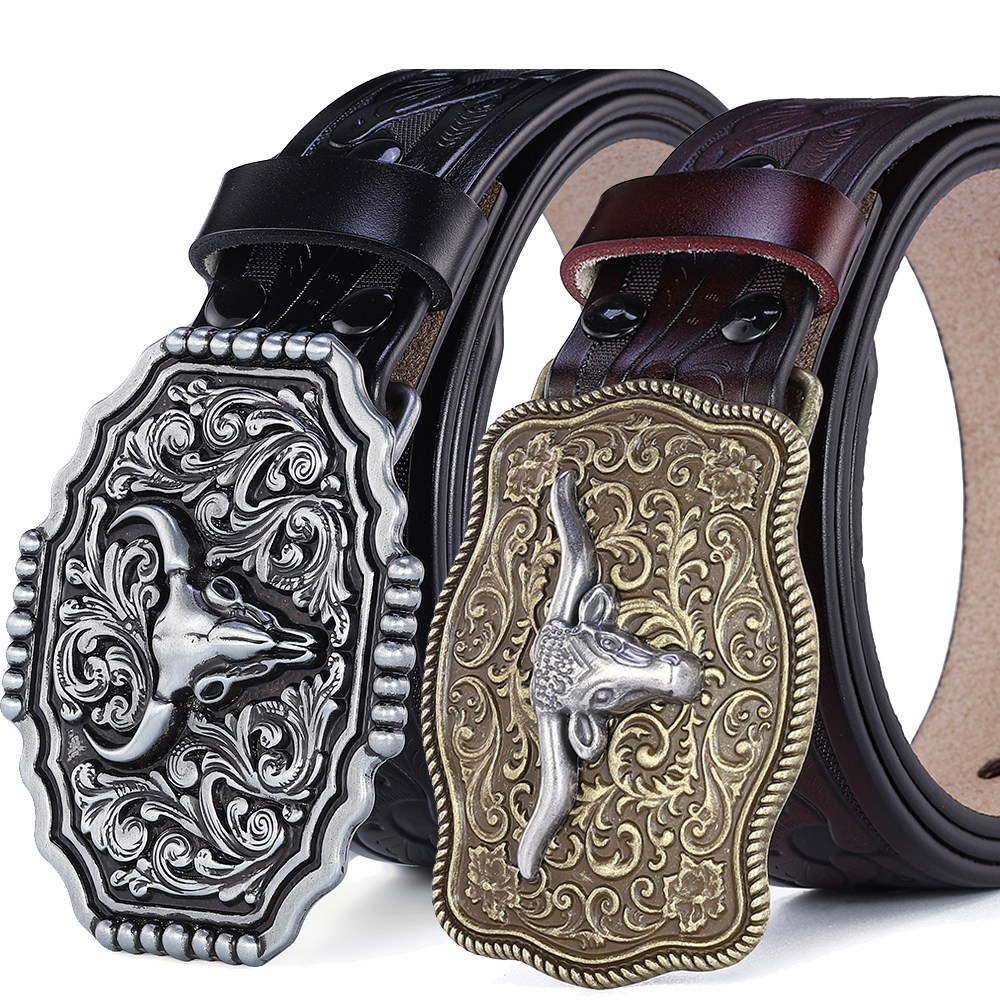 Cinto ocidental masculino cintos de couro genuíno para homens mulheres cowboy cowgirl grandes letras fivela ouro masculino cintos longo preto marrom qualidade