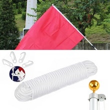 11.5M Touw Met Hooksnylon Gevlochten Touw 6Mm Vlaggenmast Lifting Touw Outdoor Vlaggenmast Accessoires Vlaggenmast Hardware