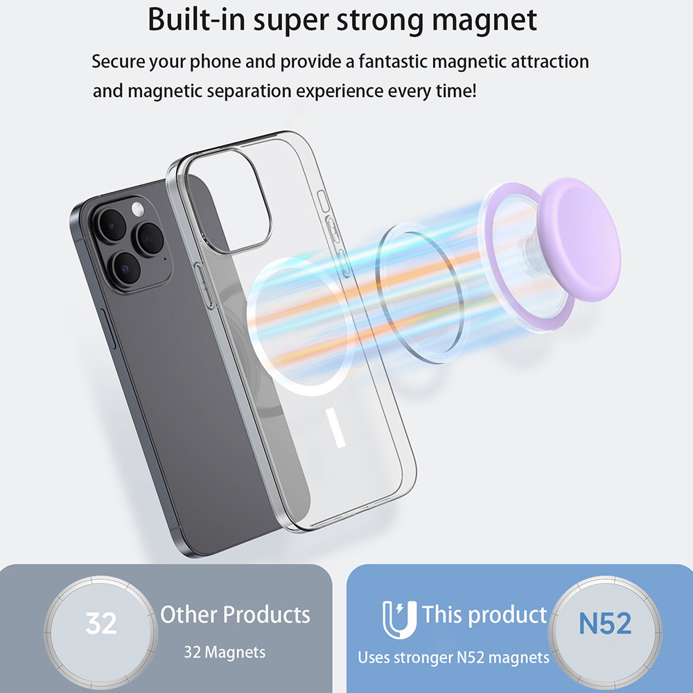 For Magsafe Magnetic Mobile Phone Grip Tok Holder For IPhone 15 Samsung Socket Pocket Support Mac Safe Ring Finger Folding Stand