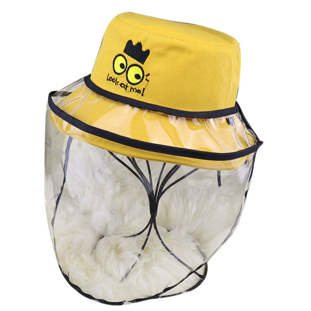 Skyddshatt barn barn tecknad söt hinkhatt anti-spott stänk uv vindmössor med genomskinlig ansiktsskärm: 1