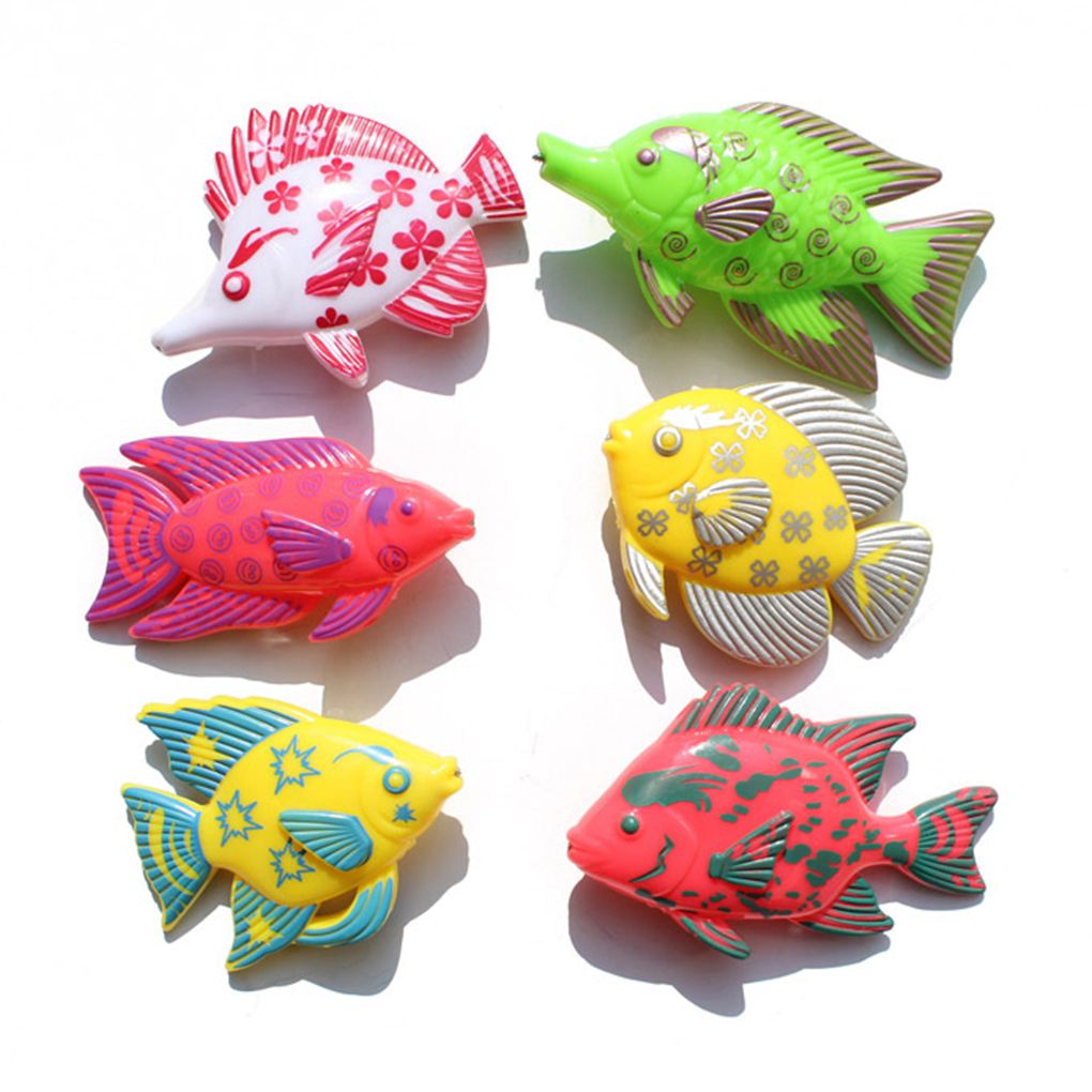 7 st/set barn pojke flicka fiske leksak set kostym lekvatten baby leksaker fisk kvadrat för barn pojke flicka fiske leksak