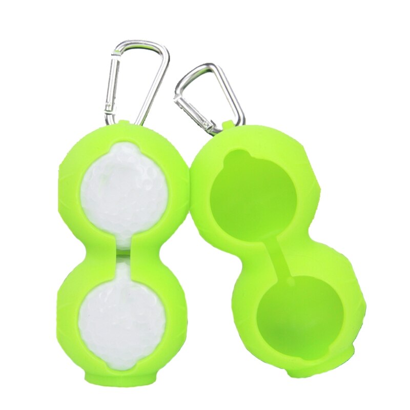 Silicone Golf Ball Cover Wear Resistant Protective with Keychain Golf Accessories Supplies Lightweight Golf Ball Sleeve: green