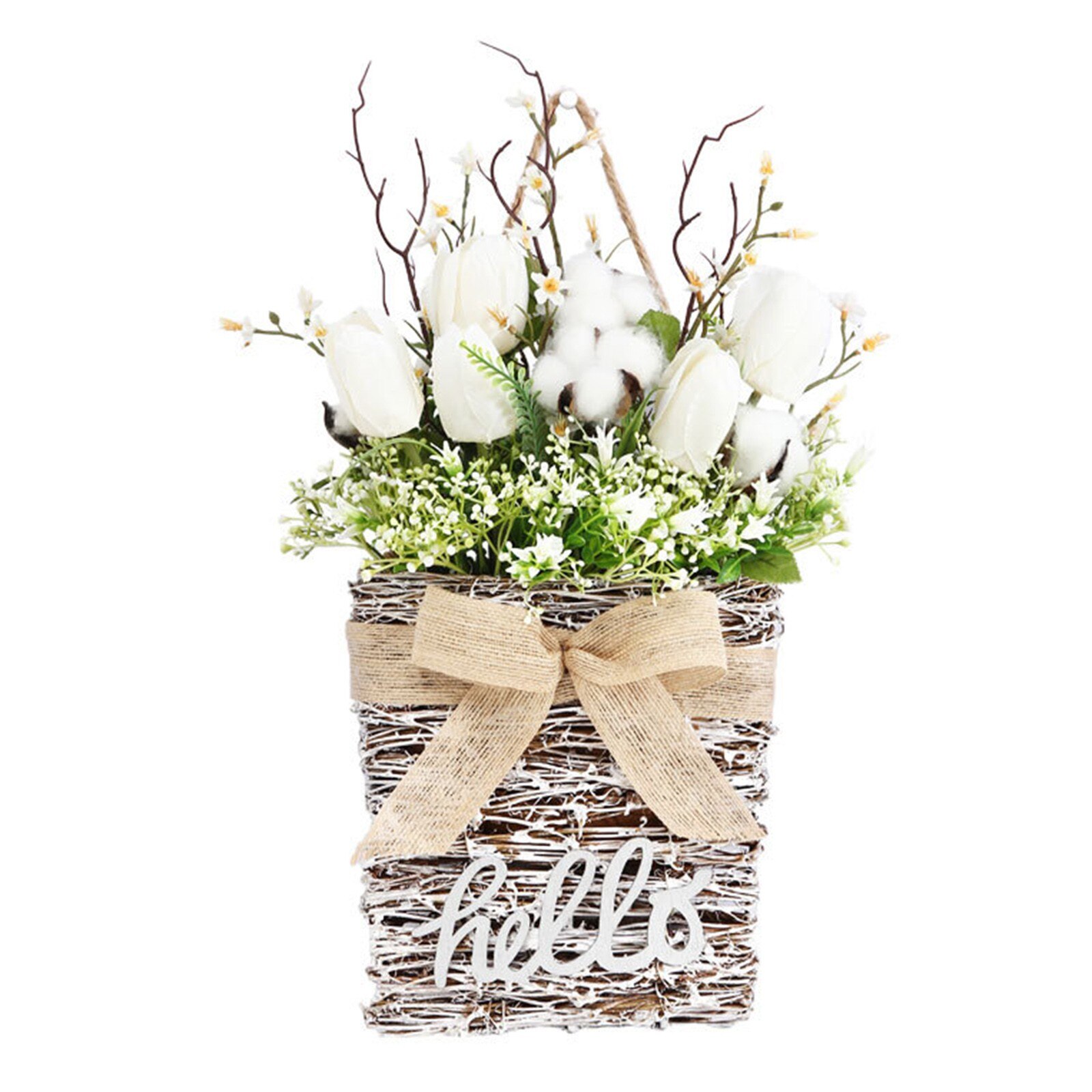 Spring Simulated Flower Wreath Decoration Wall Hanging Garlands Photography Props Wedding Wreath Front Door Garland Home Decor