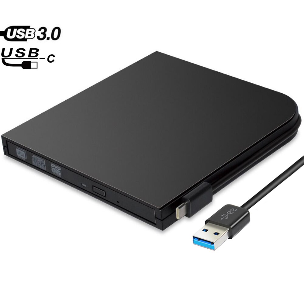 Universal tipo C USB 3,0 externo DVD/CD/VCD quemador RW SVCD reproductor de disco óptico para Mac/PC/ordenador portátil de Apple/OS/Windows