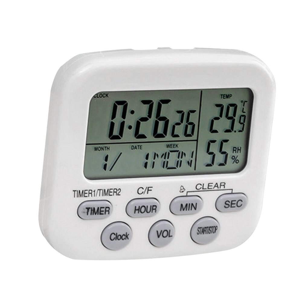 Kitchen Baking Countdown Timer Mini Electronic Timer Reminder Practical Magnetic Countdown Timer Desk Decoration: White 2