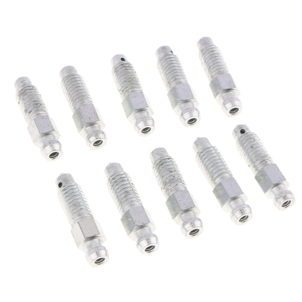 10 tornillos de purga de pinza de freno delantero y trasero de coche, M8 x 1,25, plata, 32mm, 10 unidades